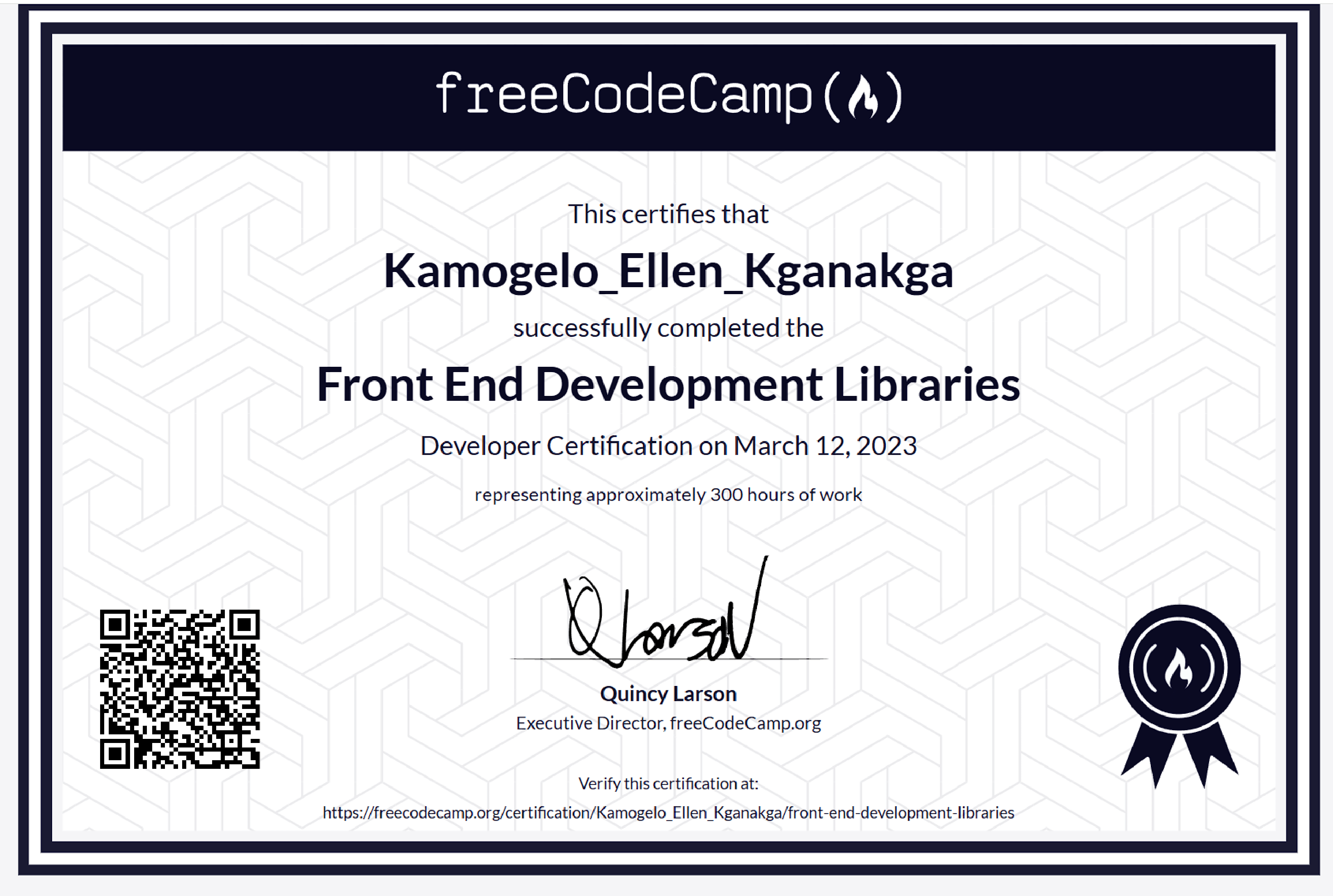 FreeCodeCamp Frontend Libraries Certificate