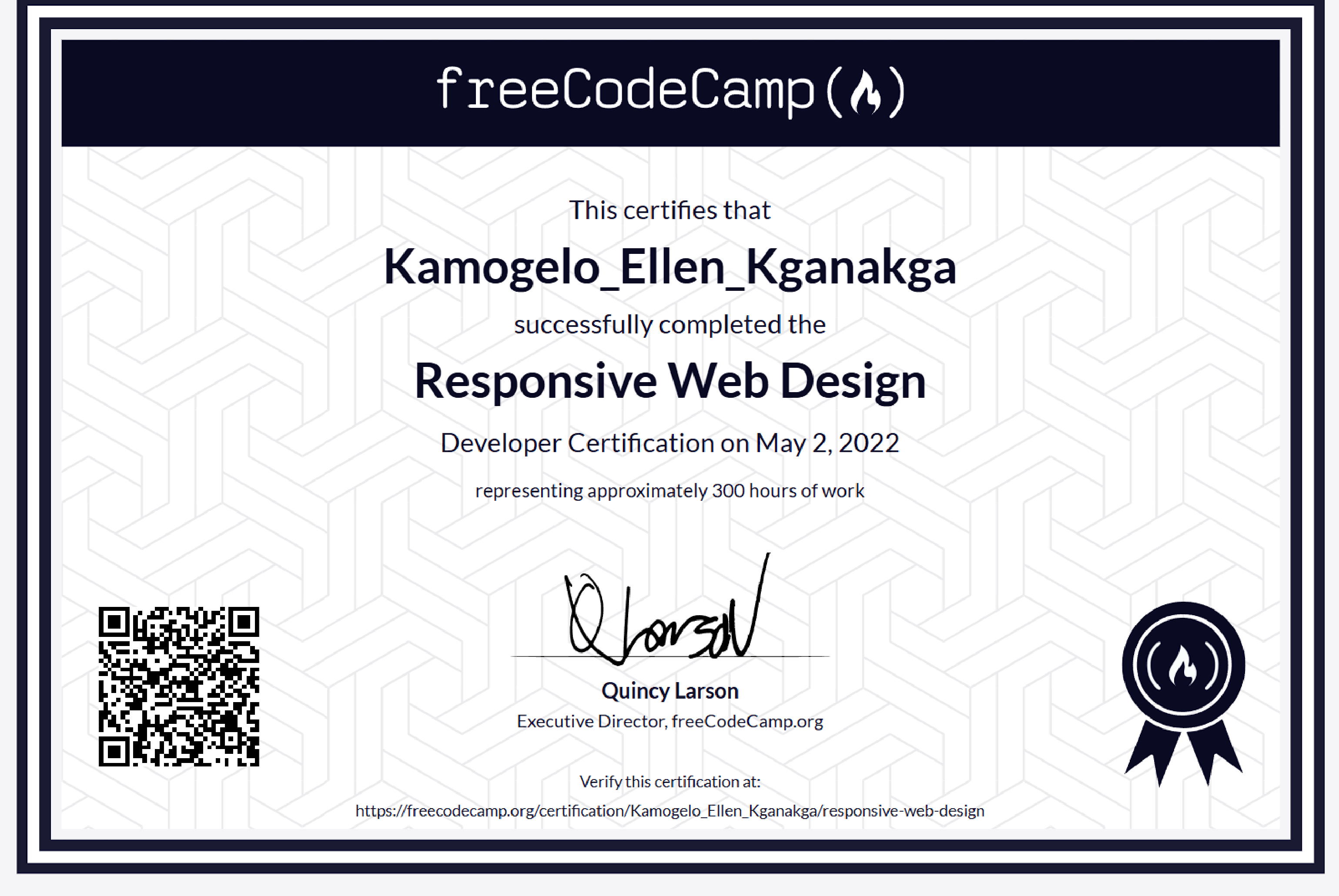 FreeCodeCamp Responsive Web Design Certificate