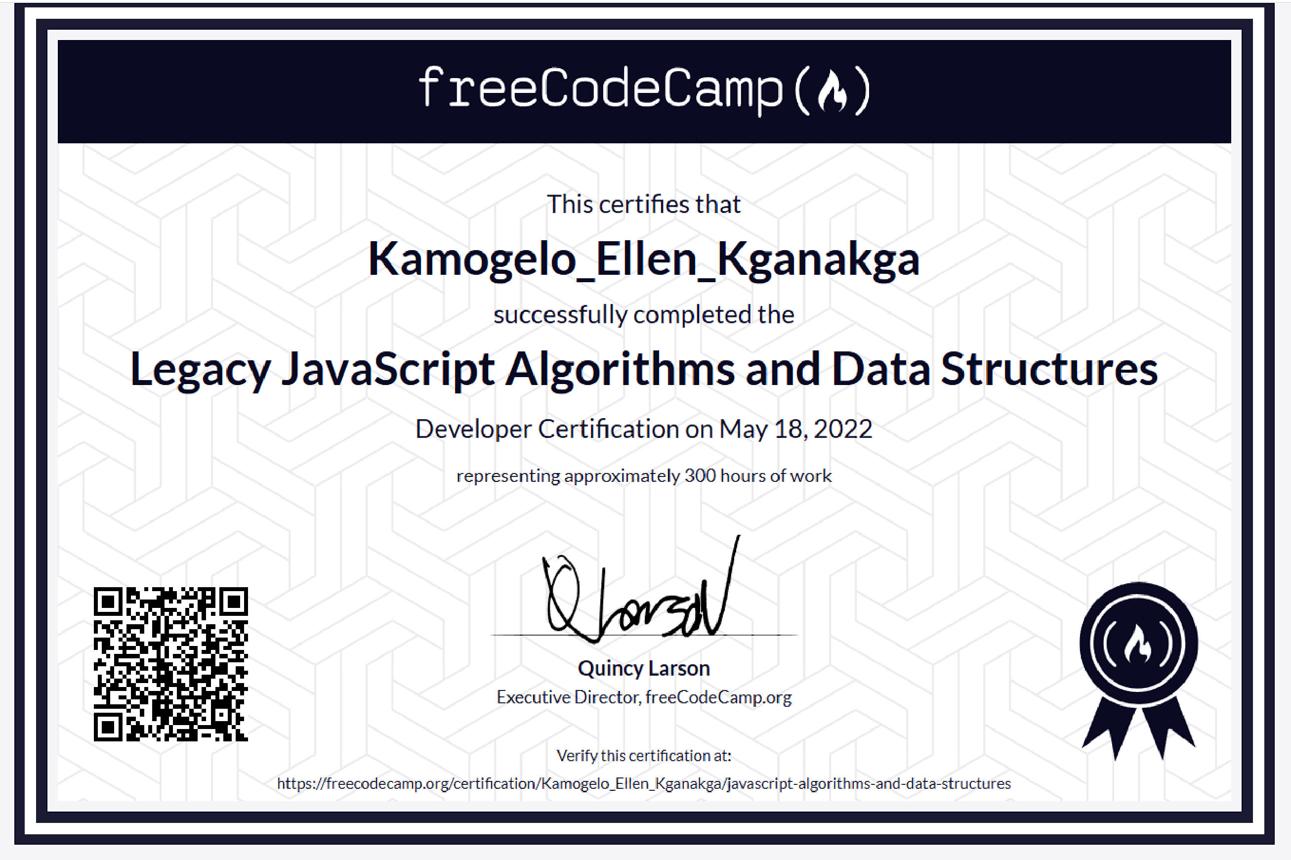 FreeCodeCamp JavaScript Certificate