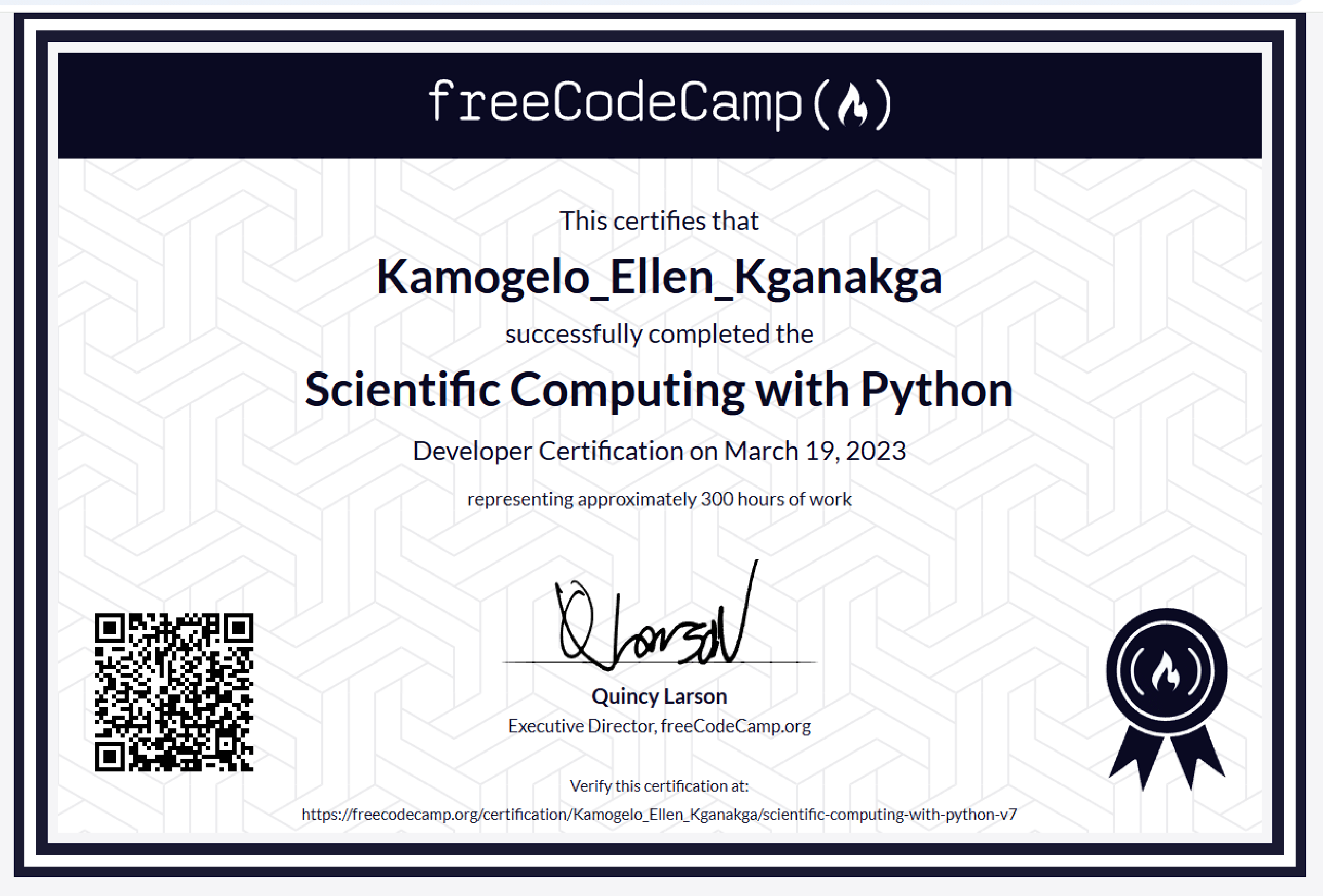 FreeCodeCamp Python Certificate