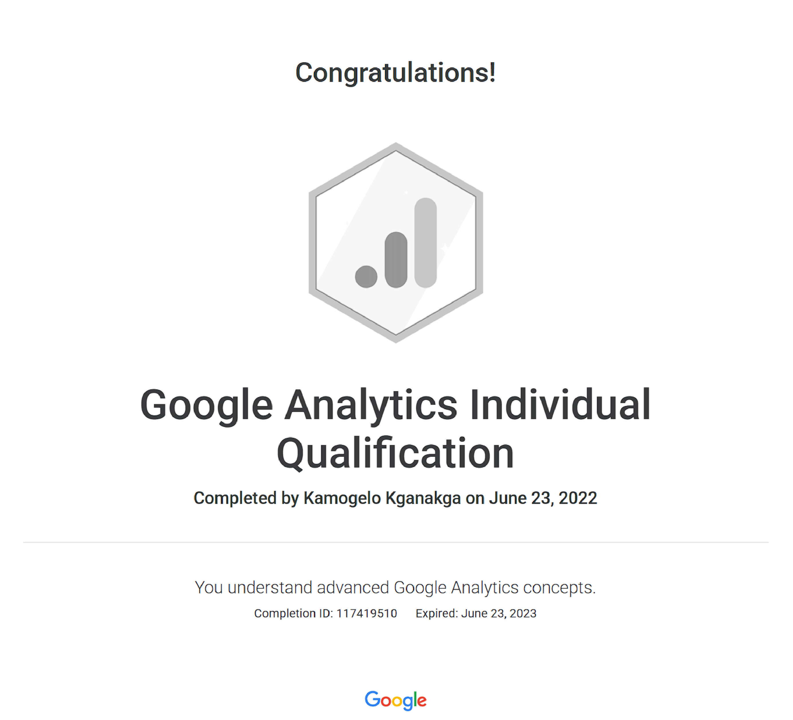 Google Analytics Certificate