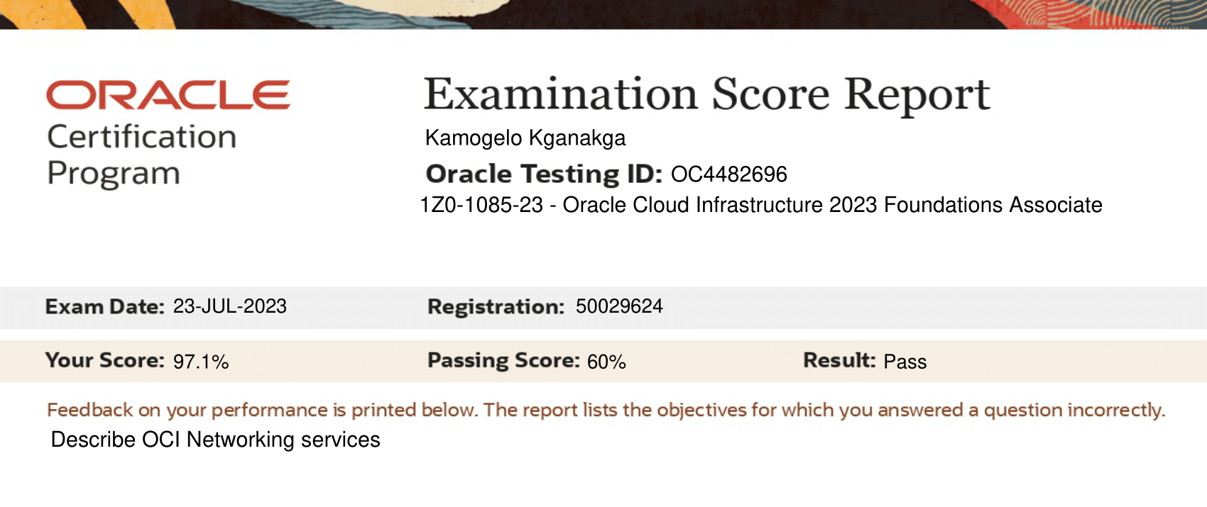 Oracle Certificate